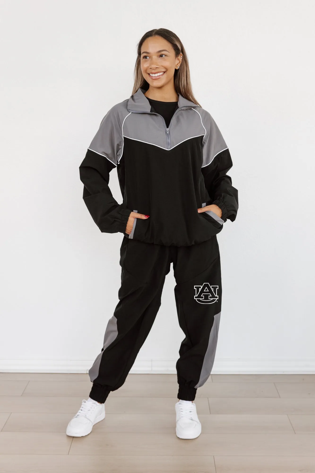 AUBURN TIGERS SIDELINE ESSENTIAL COLORBLOCK WINDBREAKER SET BY MADI PREWETT TROUTT