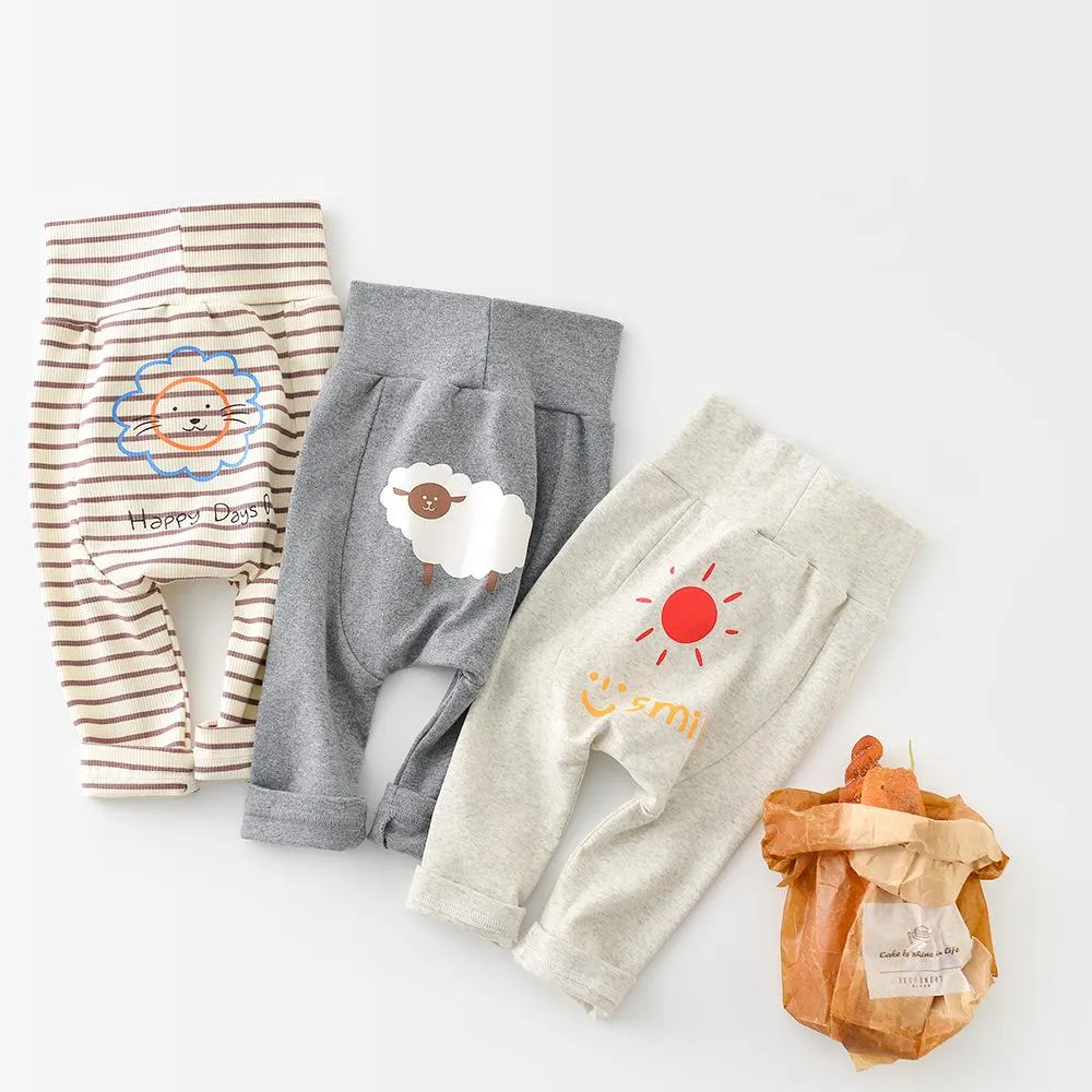 Baby High Waist Cartoon Printed Fart Pants