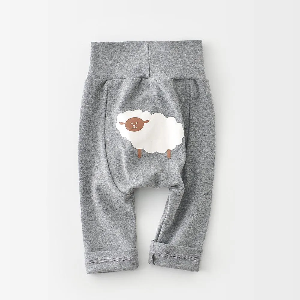 Baby High Waist Cartoon Printed Fart Pants