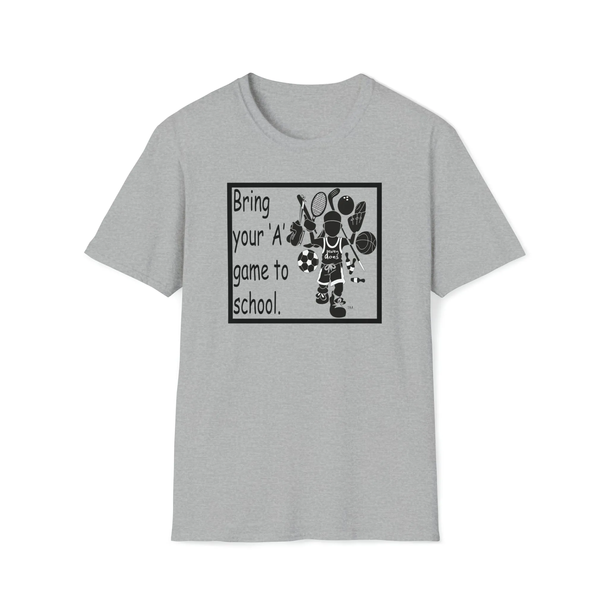 Bring your 'A' Game to School - Logo Unisex Softstyle T-Shirt Black Print