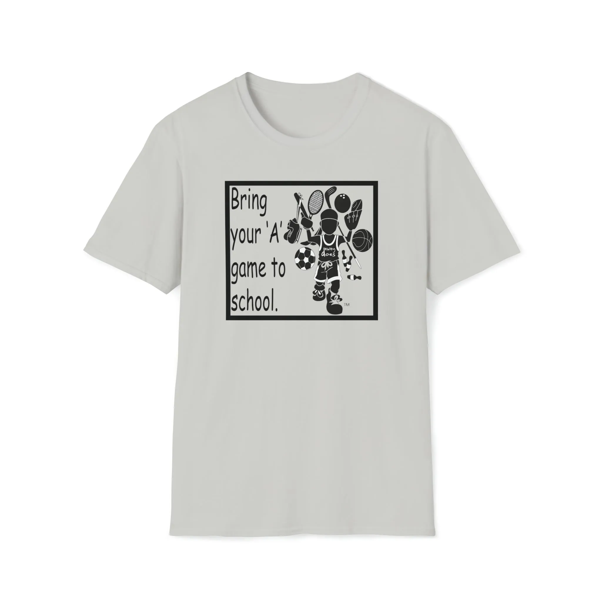 Bring your 'A' Game to School - Logo Unisex Softstyle T-Shirt Black Print