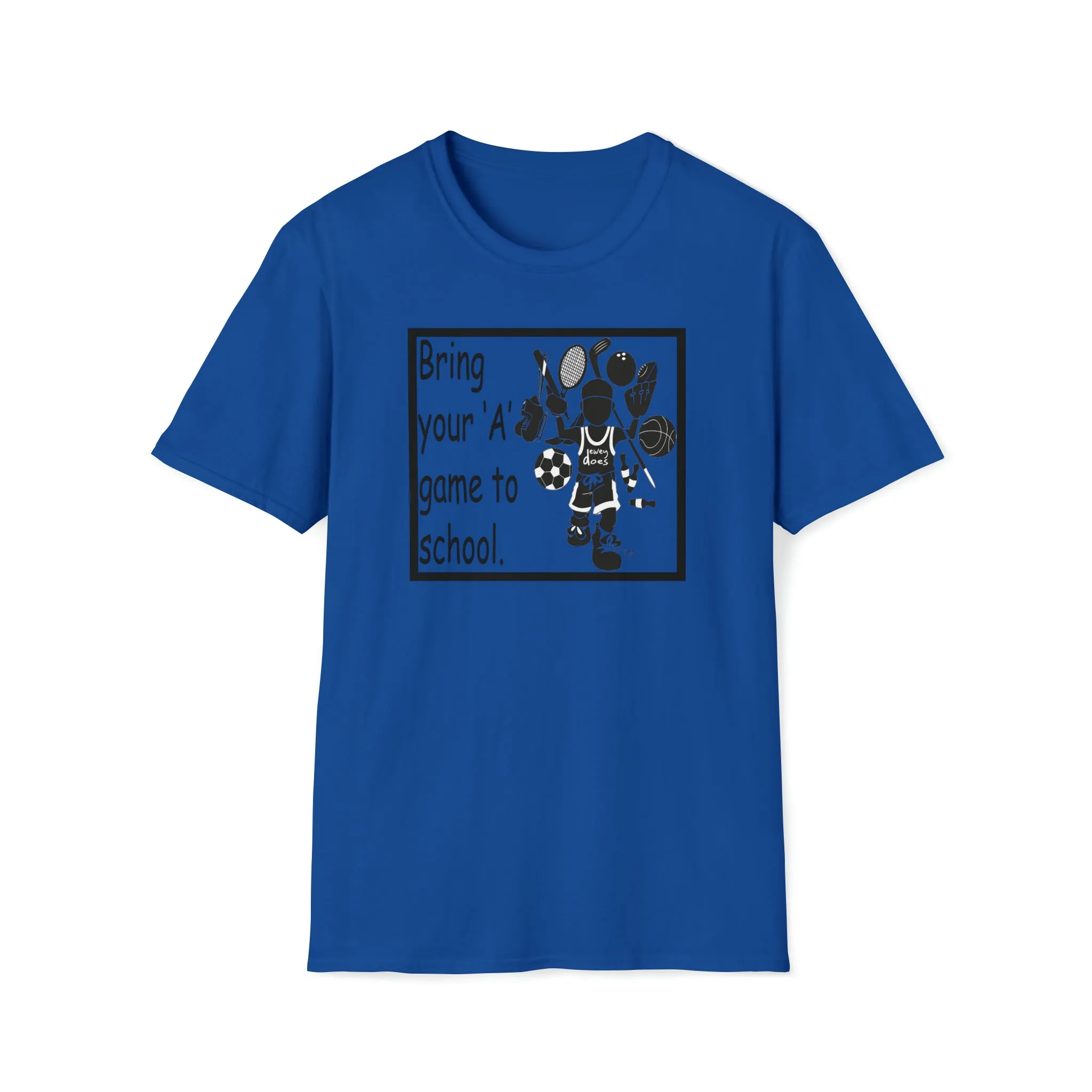 Bring your 'A' Game to School - Logo Unisex Softstyle T-Shirt Black Print