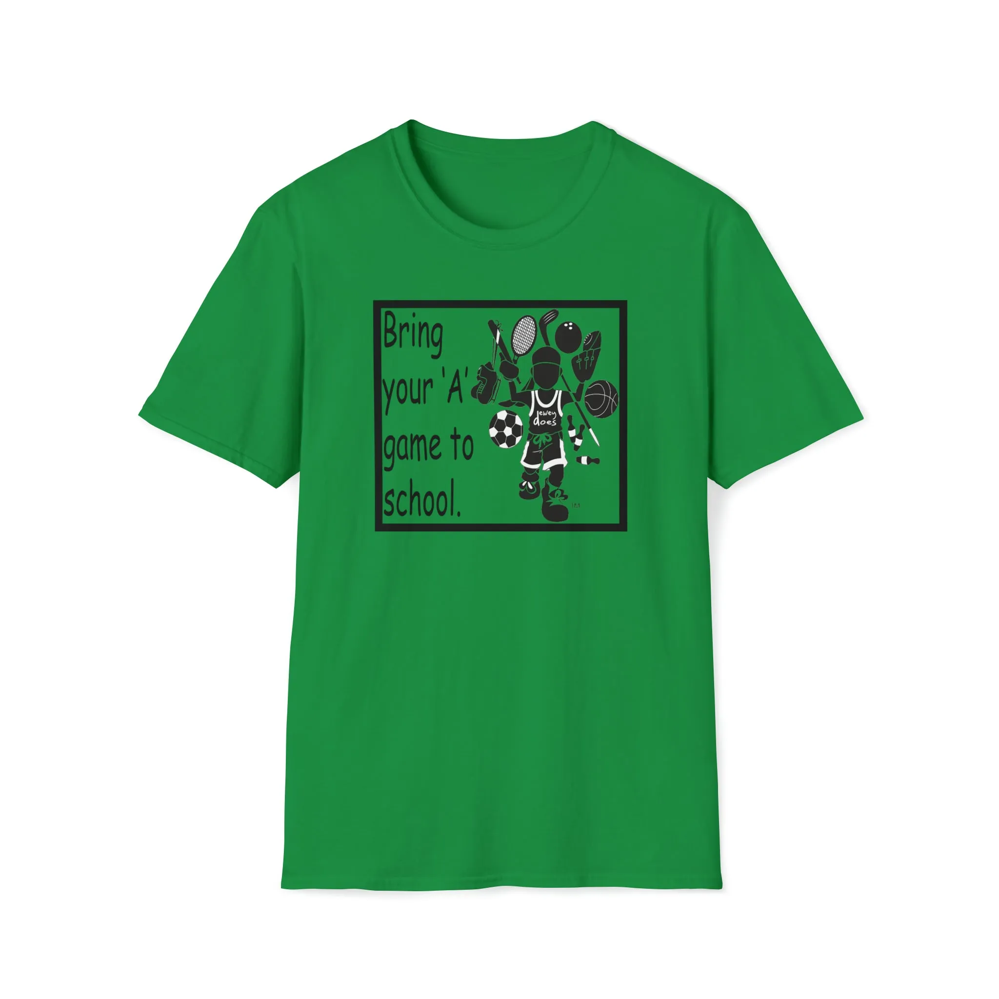 Bring your 'A' Game to School - Logo Unisex Softstyle T-Shirt Black Print