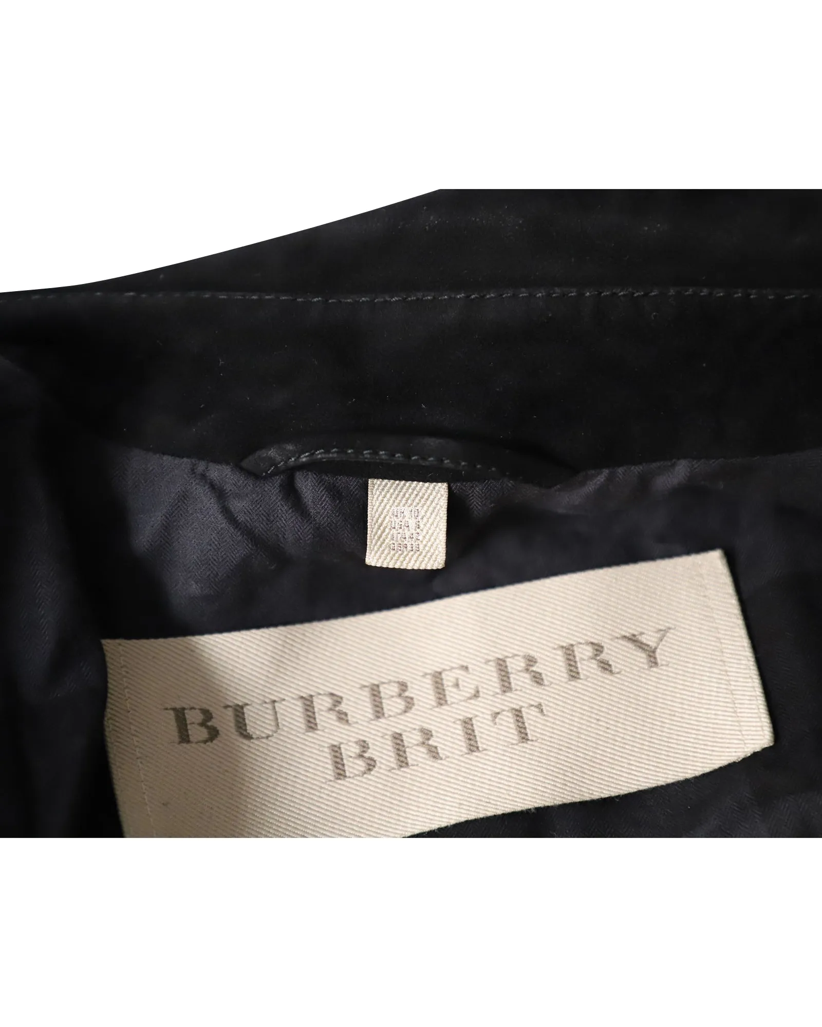 Burberry Arnstead Fringe Biker Jacket in Black Suede