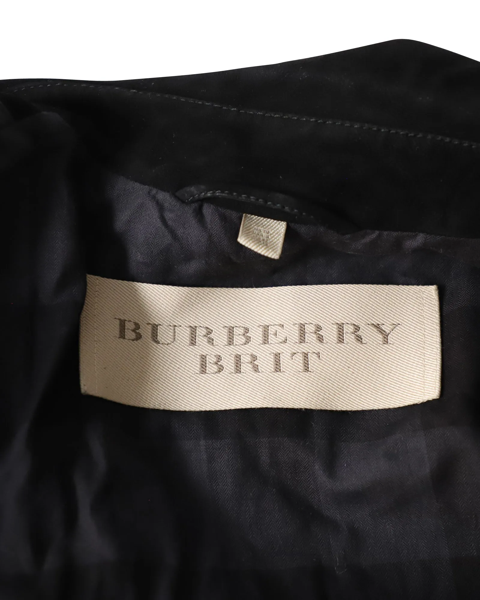 Burberry Arnstead Fringe Biker Jacket in Black Suede