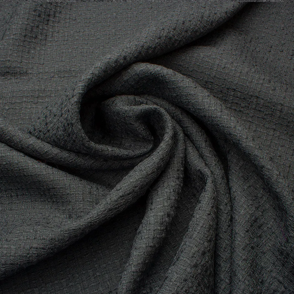 Dark Grey Wool Blend Bouclé