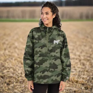 Embroidered Packable Jacket - Wash Rack Pullover Jacket - Livestock Show Charolais Heifer