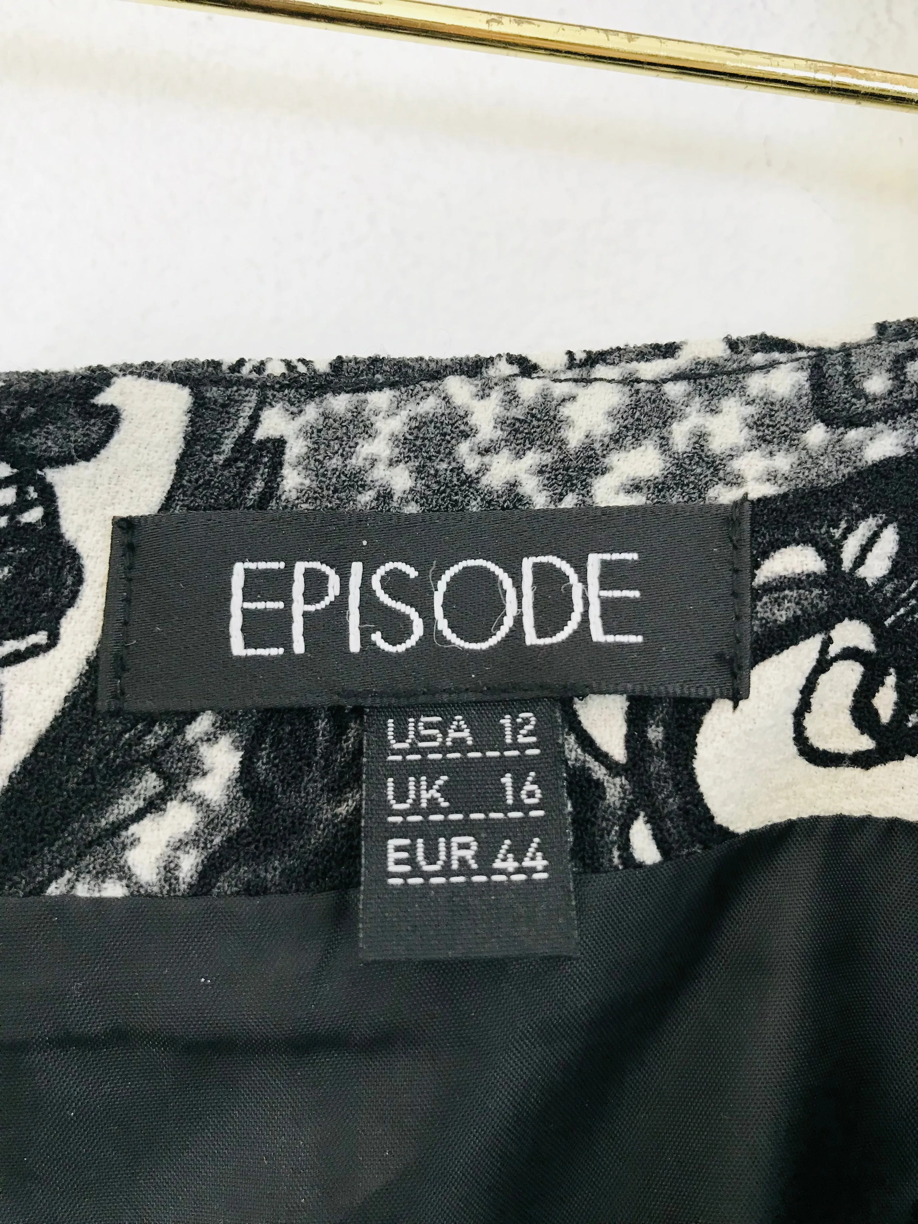 Episode Women's Lace Print A-Line Skirt | UK16 | Black
