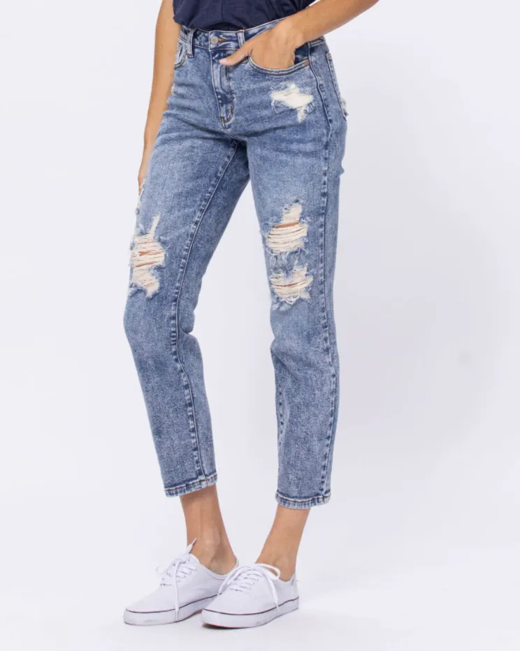 High Waisted Acid Bleached Skinny | Judy Blue Jeans - Final Sale