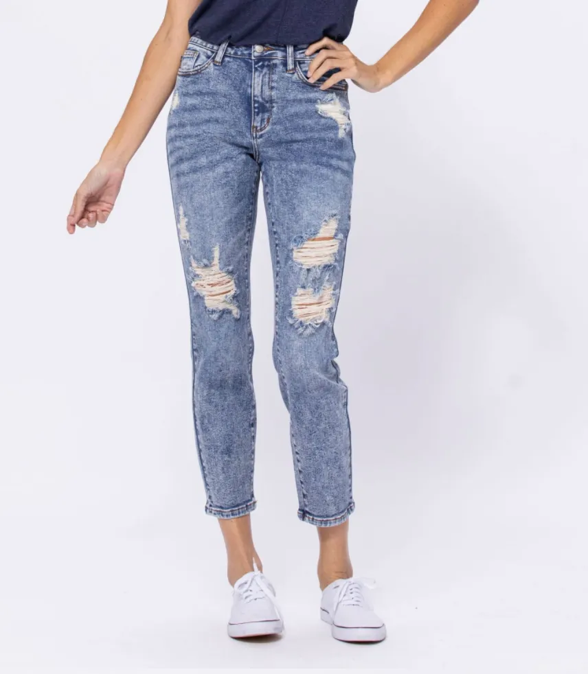 High Waisted Acid Bleached Skinny | Judy Blue Jeans - Final Sale