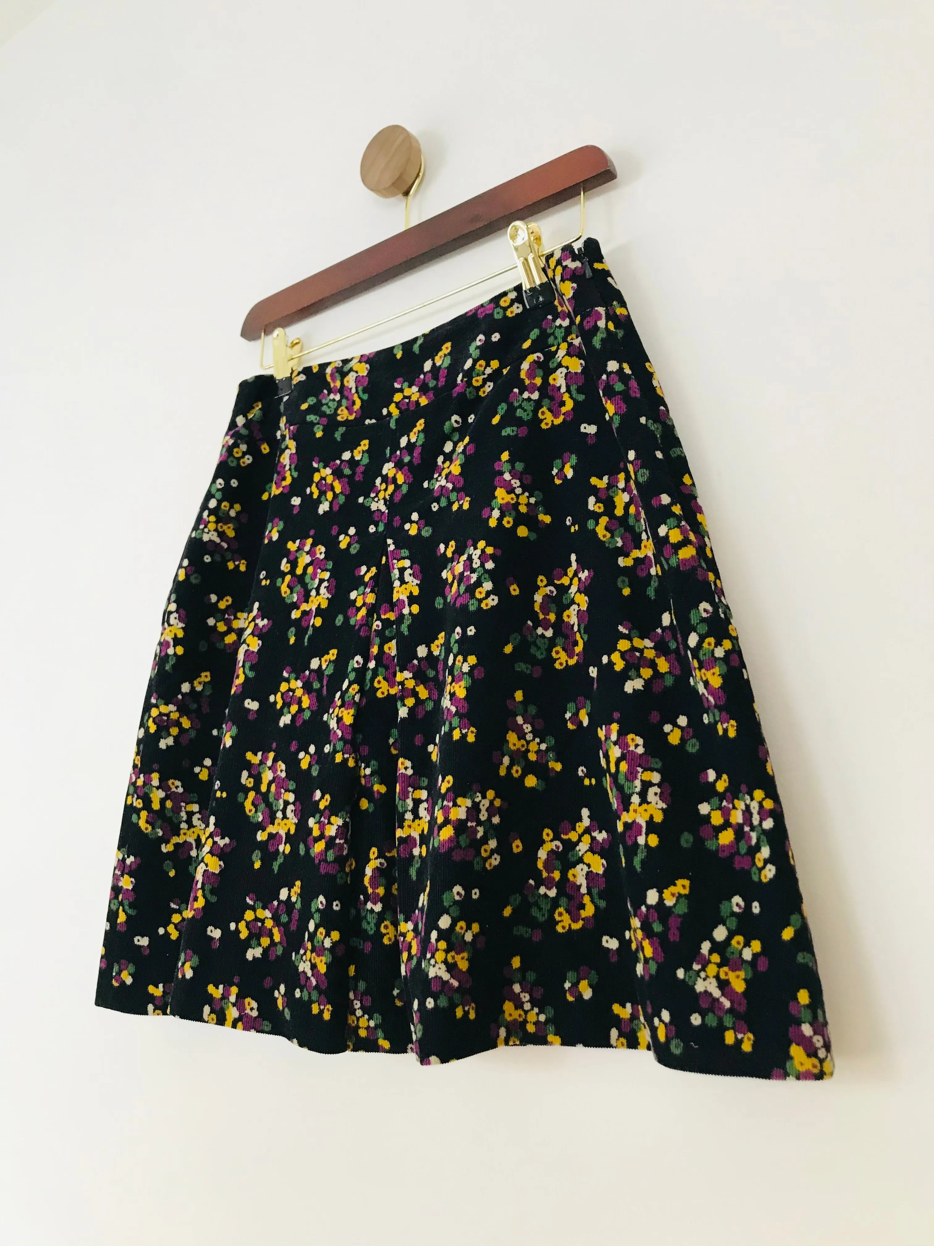 Hobbs Women's Floral Corduroy A-Line Skirt | UK10 | Multicolour