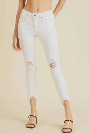 *HUDSON SKINNY DISTRESSED JEANS WHITE