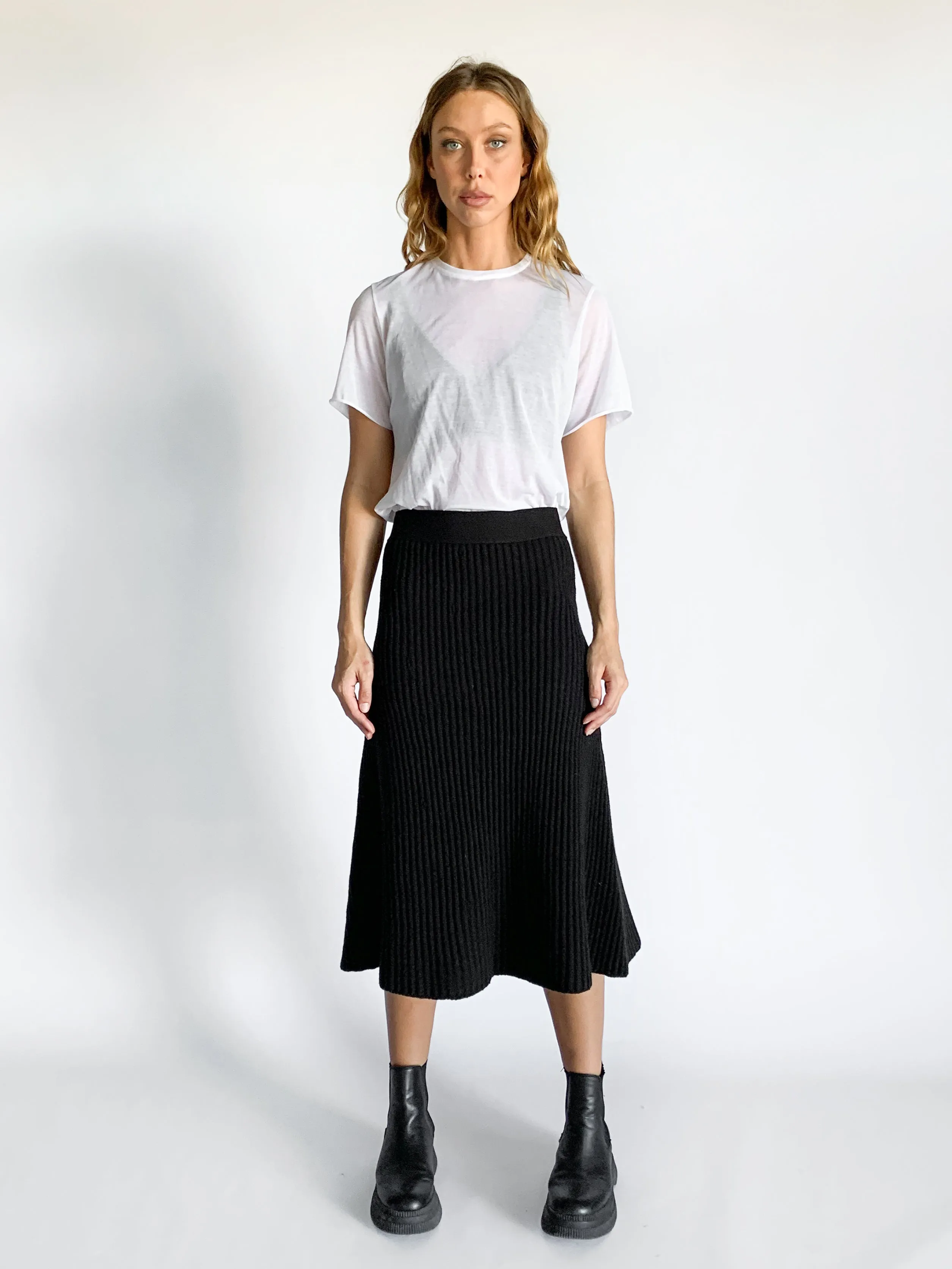 Knit A-line Skirt