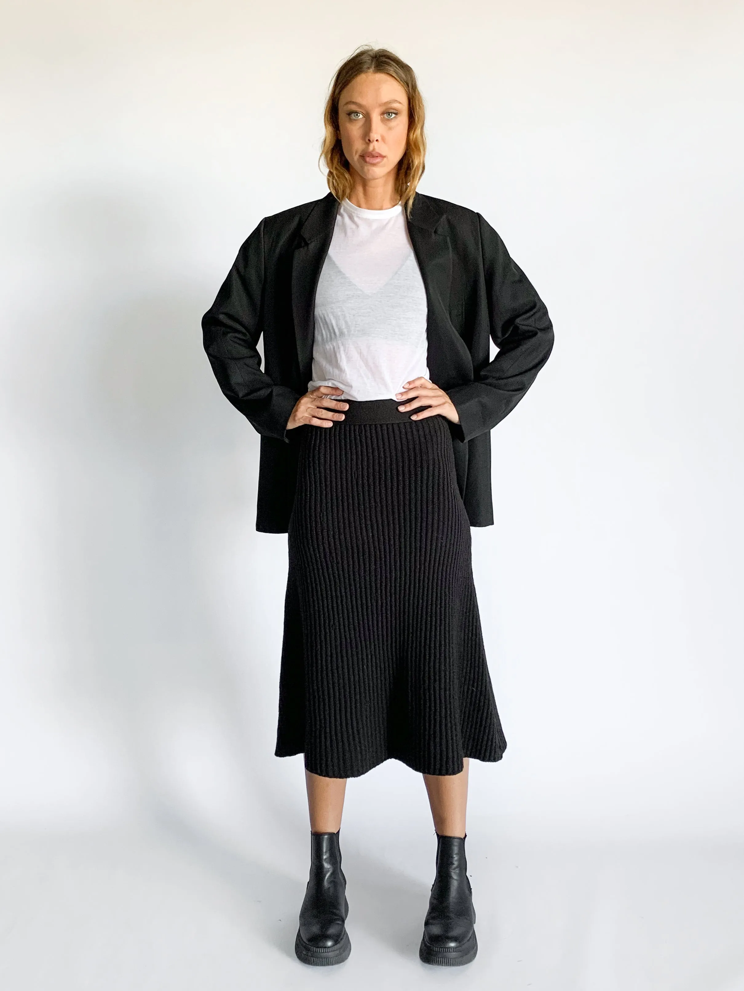 Knit A-line Skirt