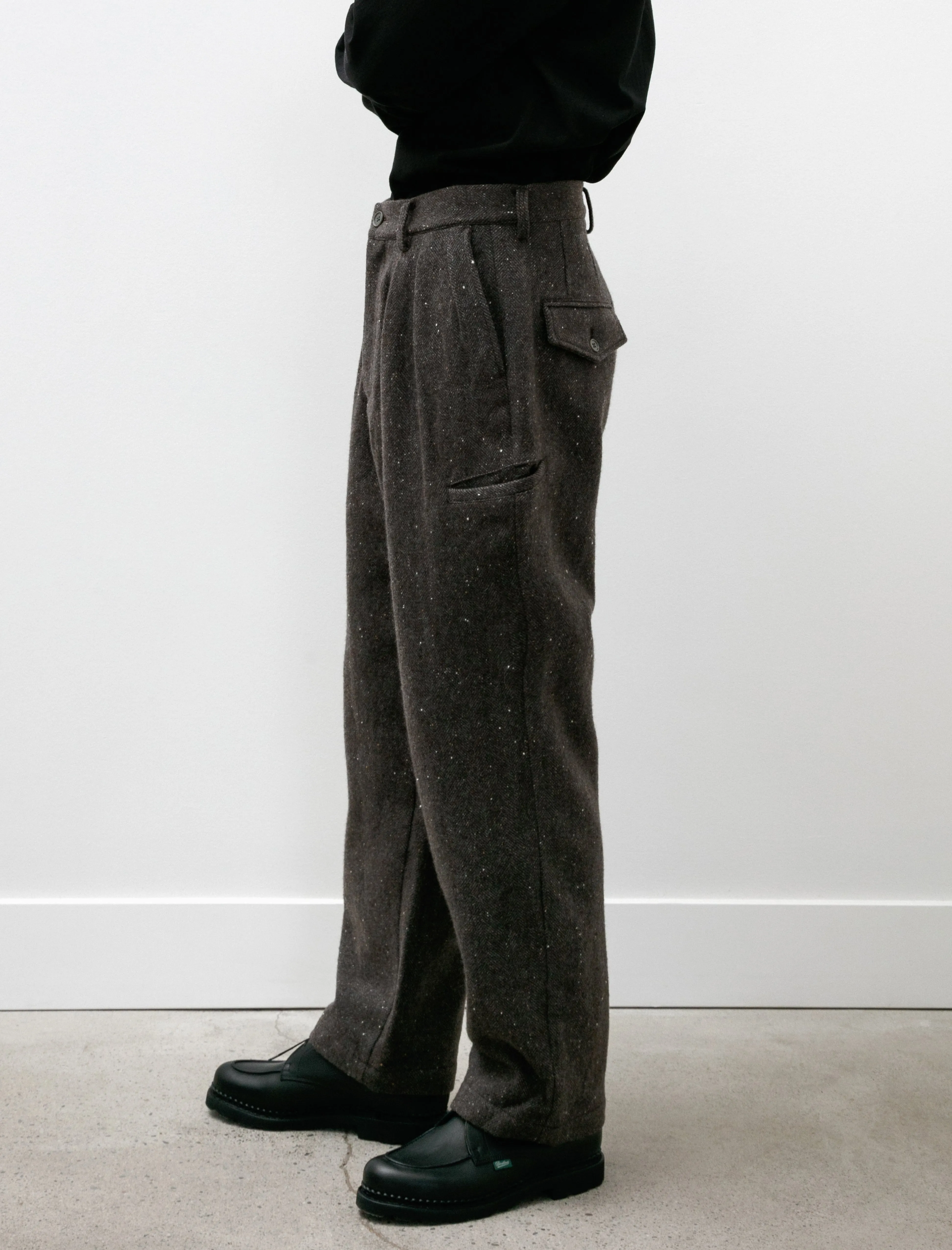Marine Pants B Grey Nep Wool