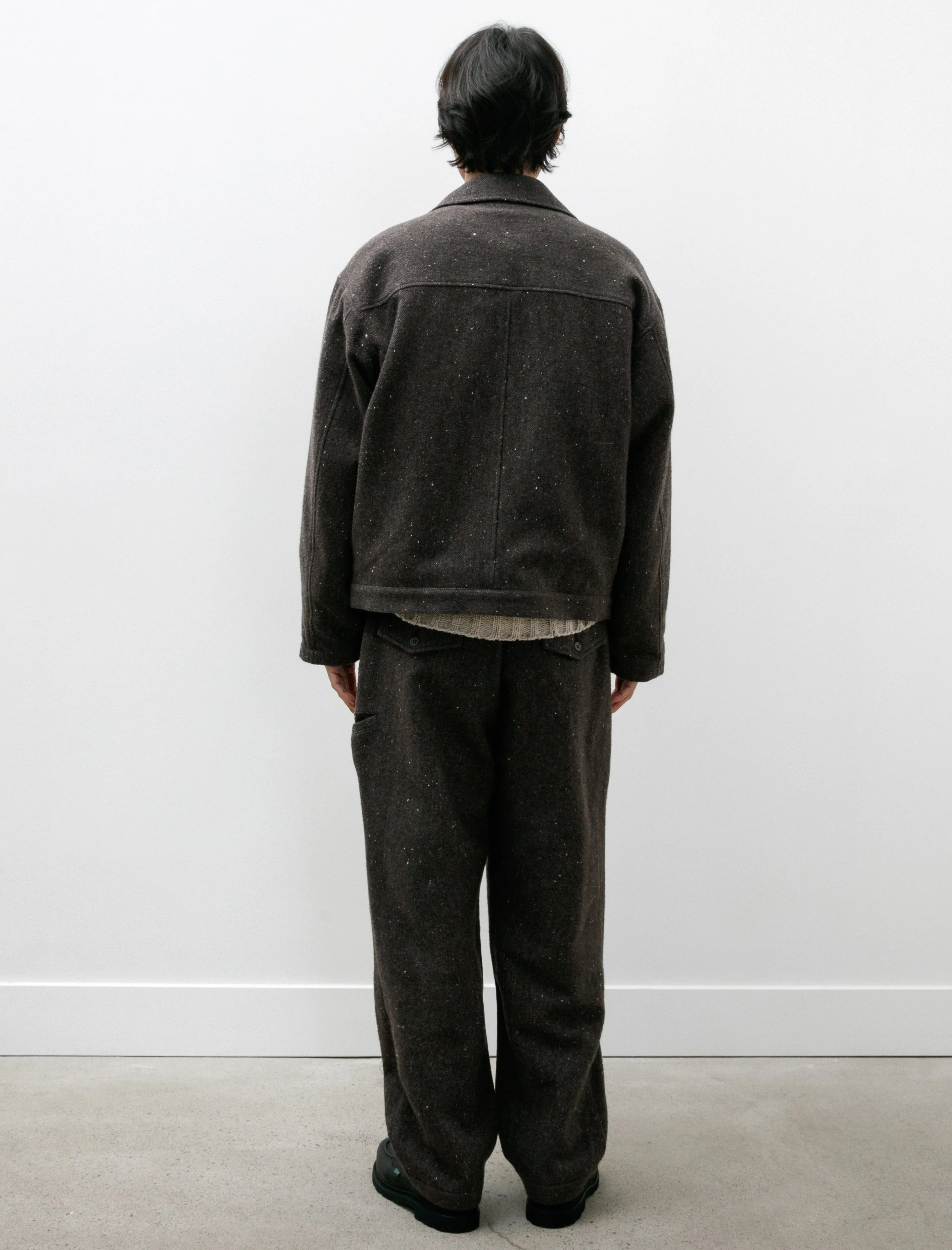 Marine Pants B Grey Nep Wool