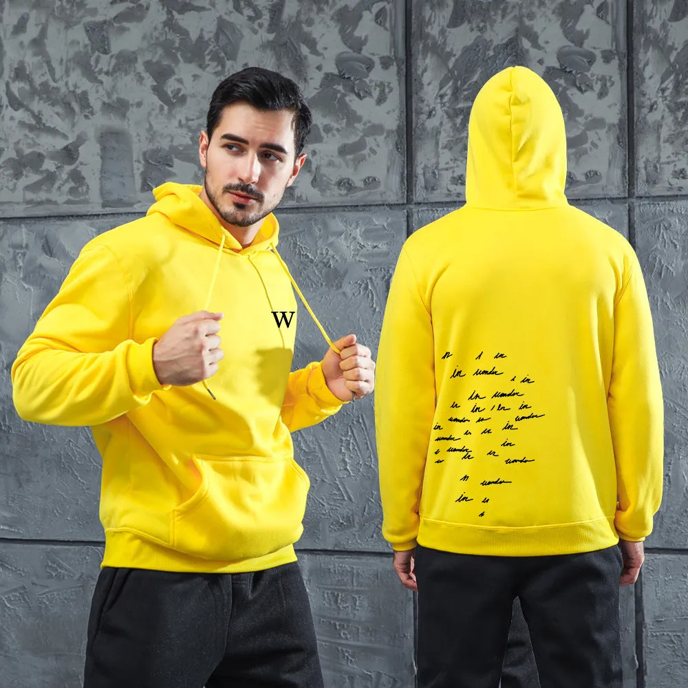 Men Graphic Hoodie Shawn Mendes W Hoodie Print Velvet Padded Hooded Sweatshirt