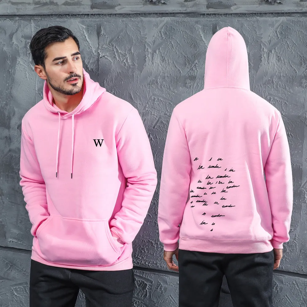 Men Graphic Hoodie Shawn Mendes W Hoodie Print Velvet Padded Hooded Sweatshirt