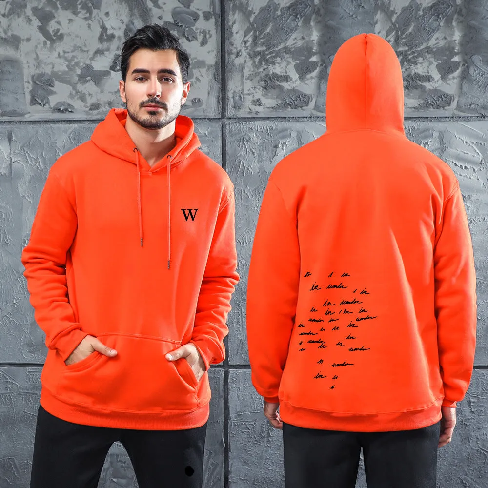 Men Graphic Hoodie Shawn Mendes W Hoodie Print Velvet Padded Hooded Sweatshirt