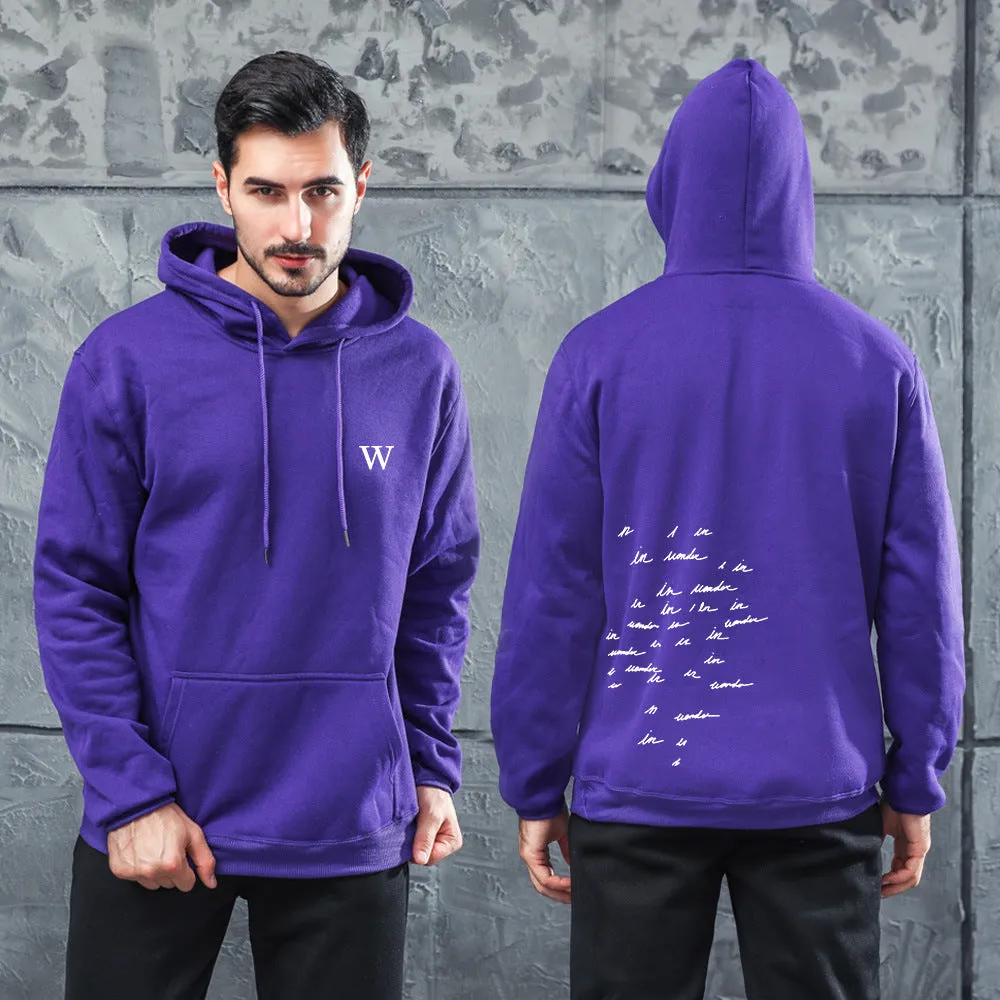 Men Graphic Hoodie Shawn Mendes W Hoodie Print Velvet Padded Hooded Sweatshirt