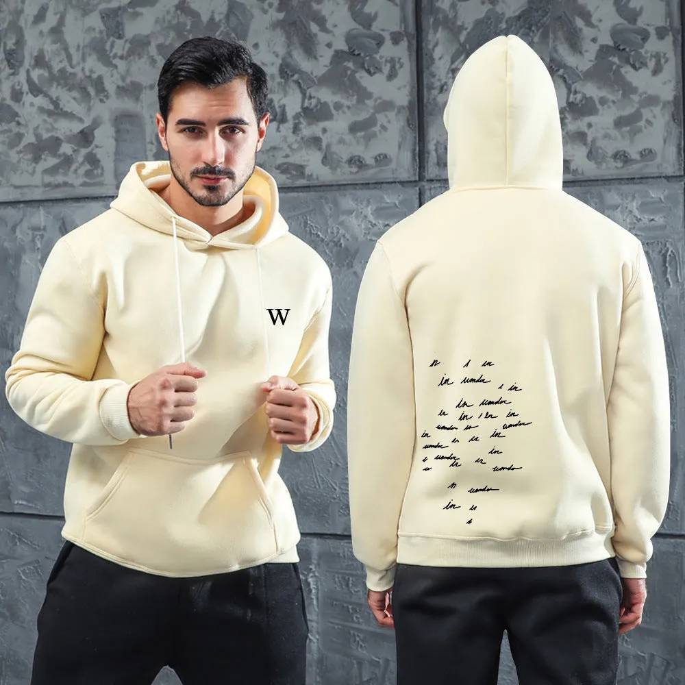 Men Graphic Hoodie Shawn Mendes W Hoodie Print Velvet Padded Hooded Sweatshirt
