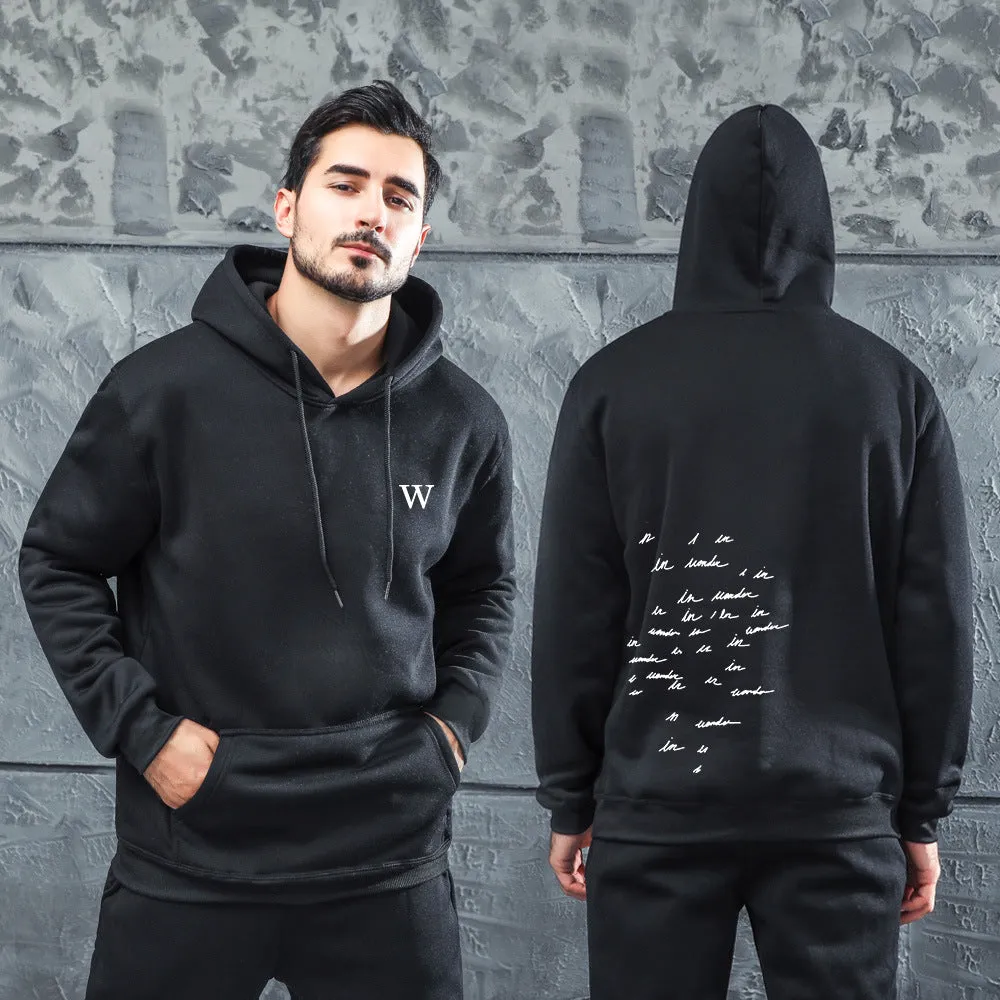 Men Graphic Hoodie Shawn Mendes W Hoodie Print Velvet Padded Hooded Sweatshirt