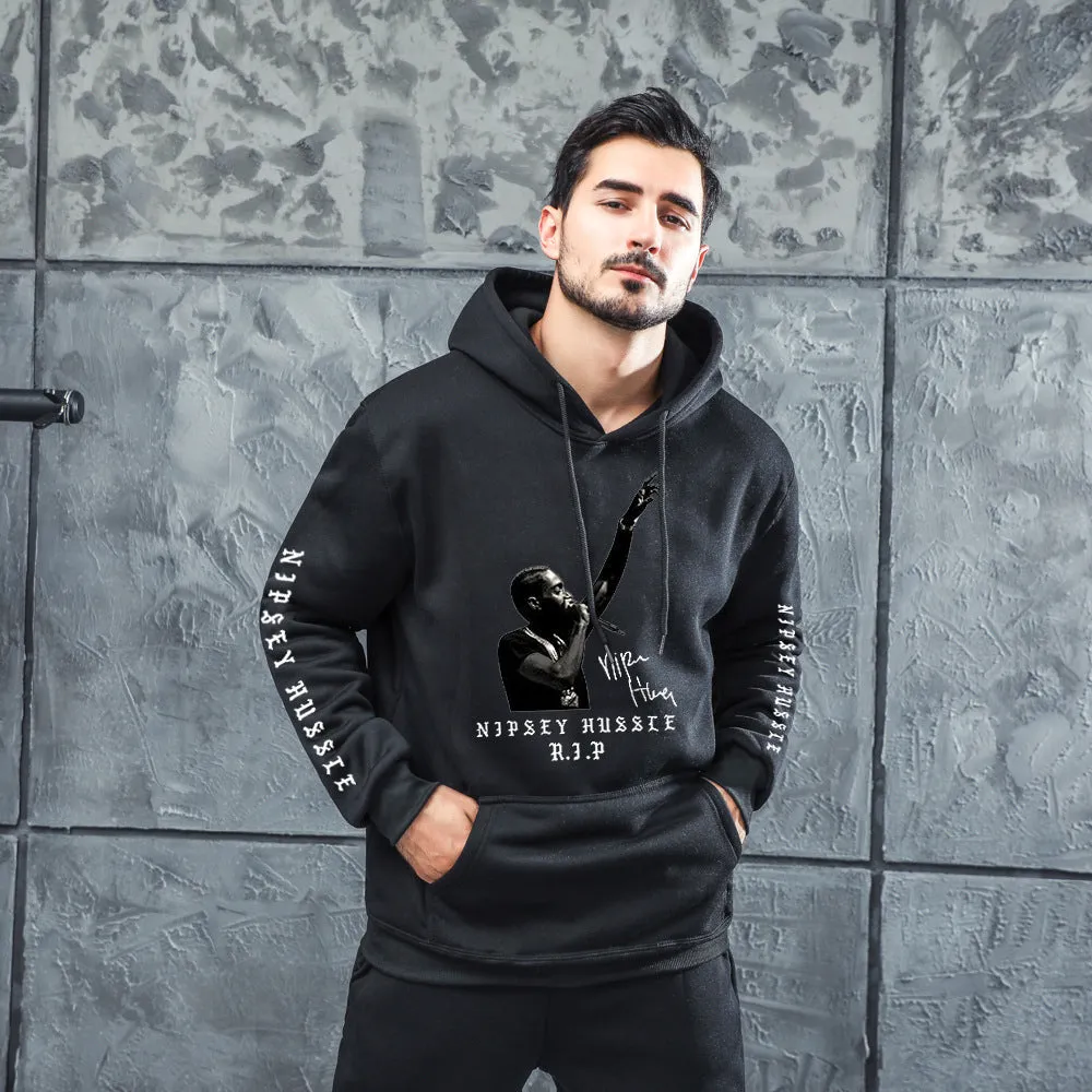 Men Graphic Hoodie Singer Trendy Men and Women Velvet Padded Hooded Sweatshirt