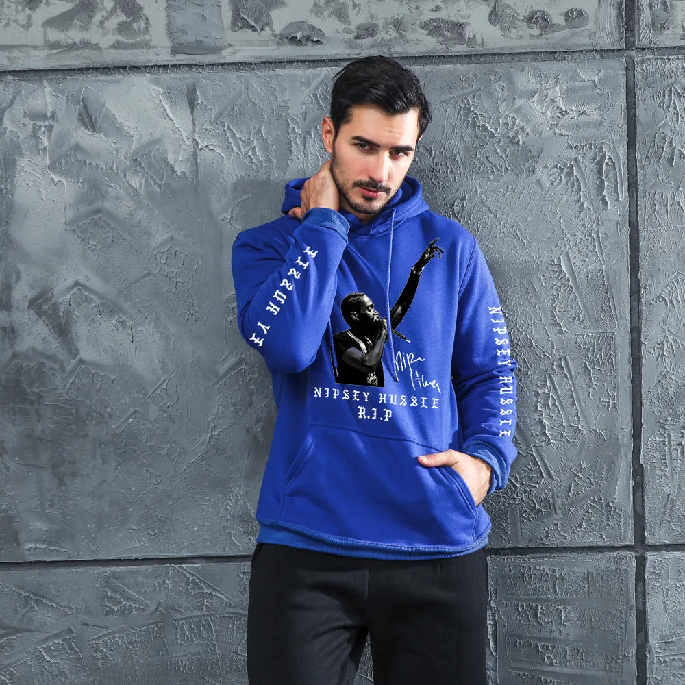 Men Graphic Hoodie Singer Trendy Men and Women Velvet Padded Hooded Sweatshirt