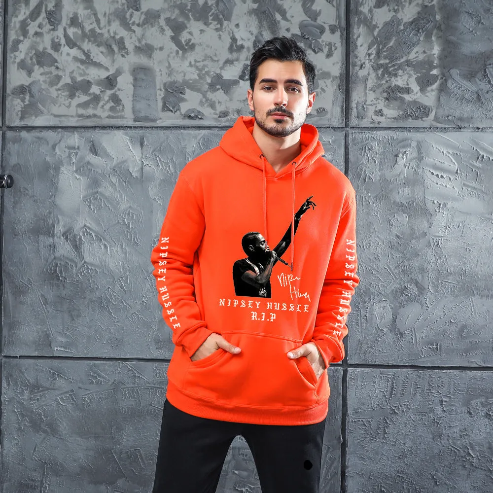 Men Graphic Hoodie Singer Trendy Men and Women Velvet Padded Hooded Sweatshirt