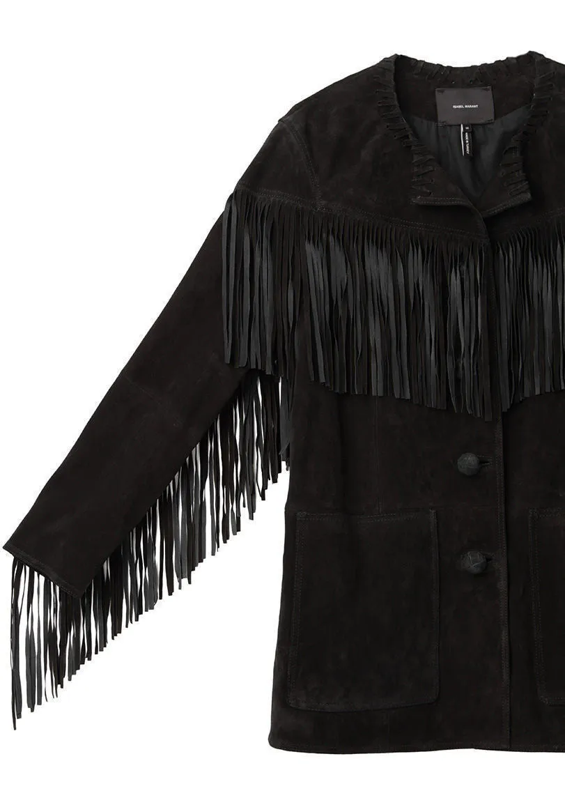 Miel Suede Jacket with Fringe