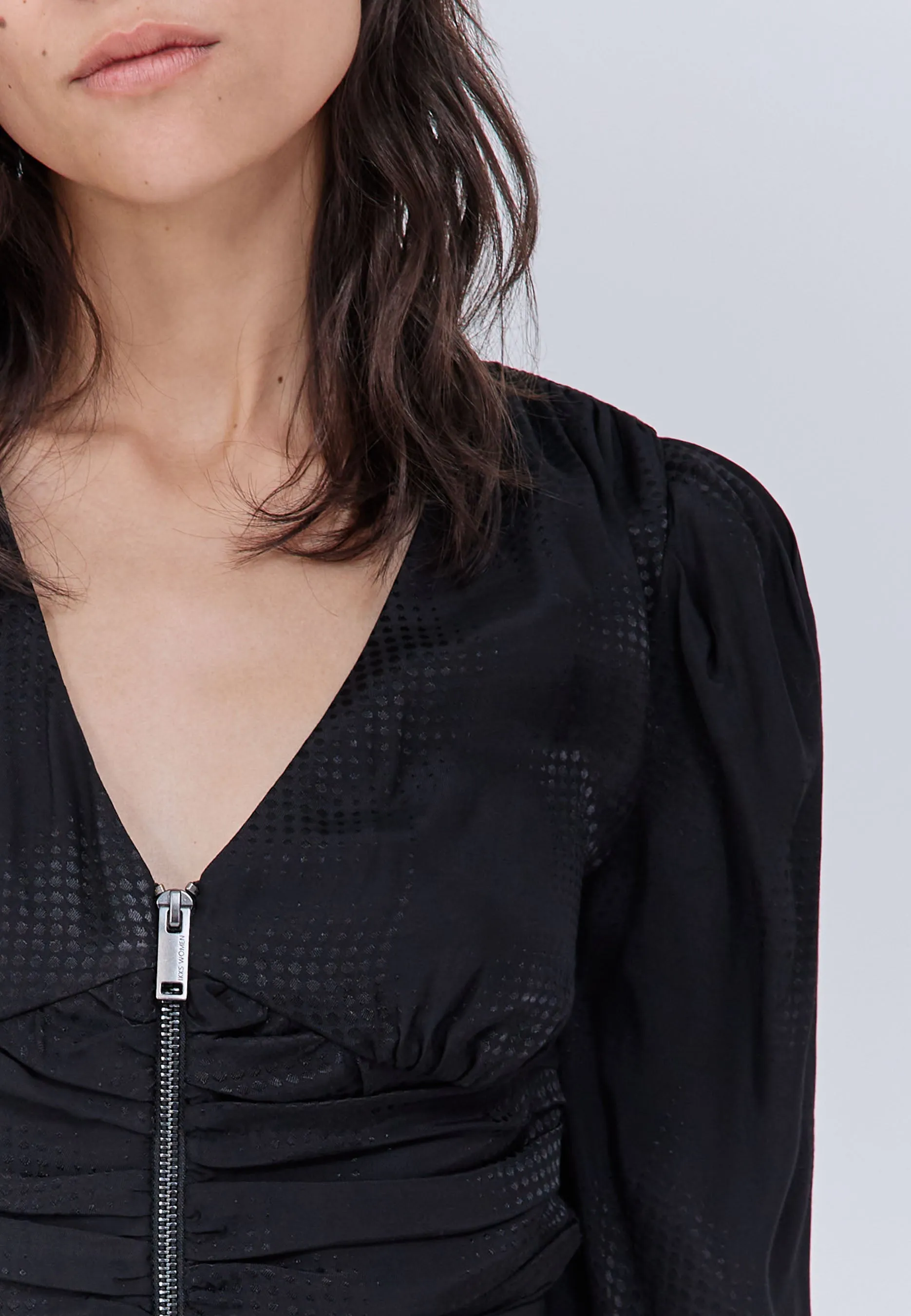 Optical Dots Jacquard Blouse