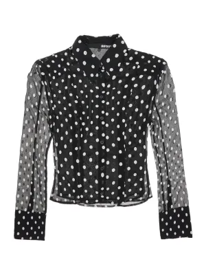 Polka Dot Sequin Chiffon Blouse