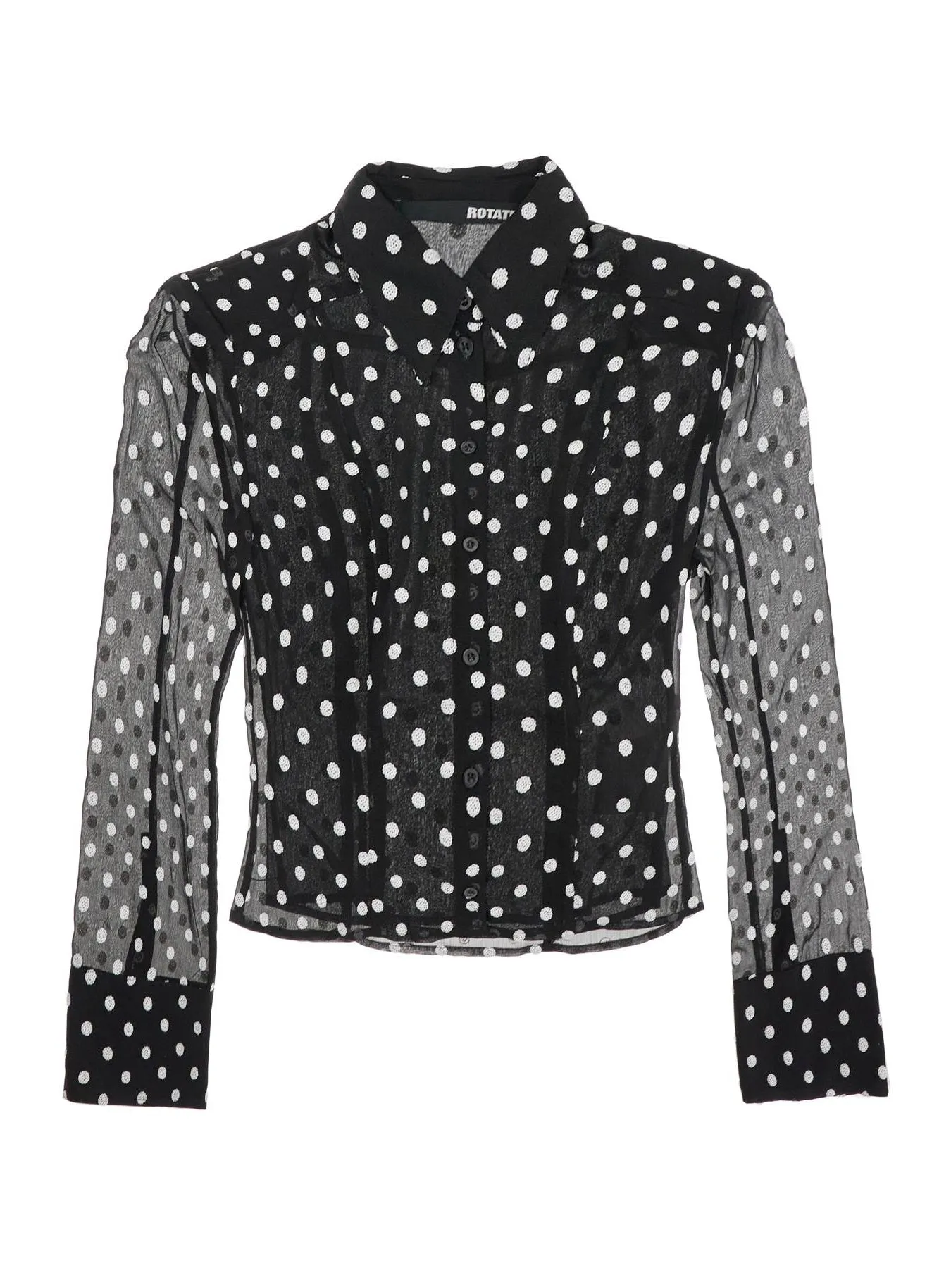 Polka Dot Sequin Chiffon Blouse
