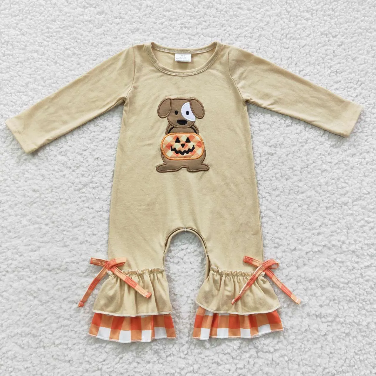 "Puppy Dog Pumpkin" Fall Boho Romper
