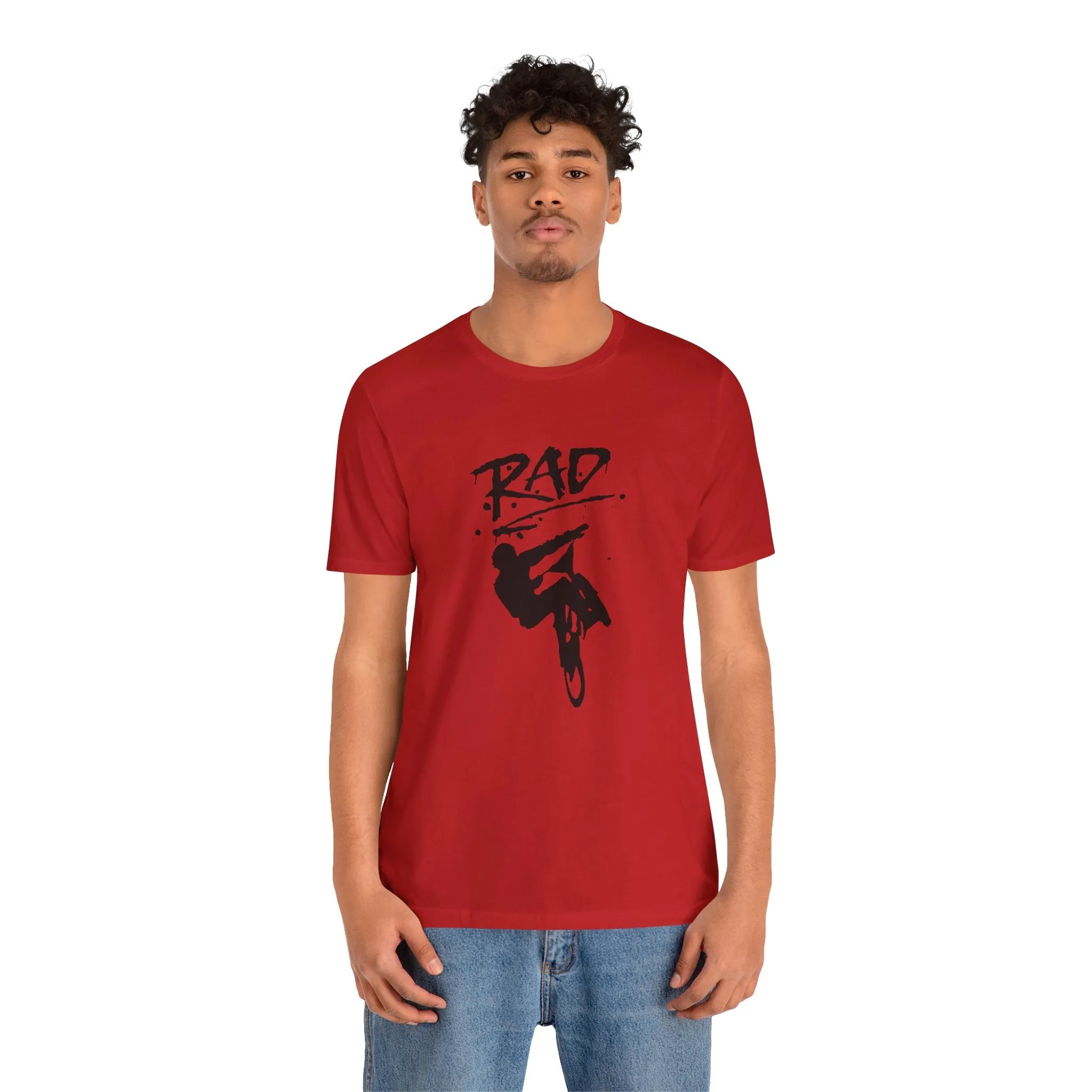 RAD BMX Trick Silhouette Tee - Red | Retro 80s Film Tribute | VTown Designs