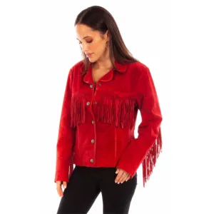 Red Suede Fringe Jacket L1080-27