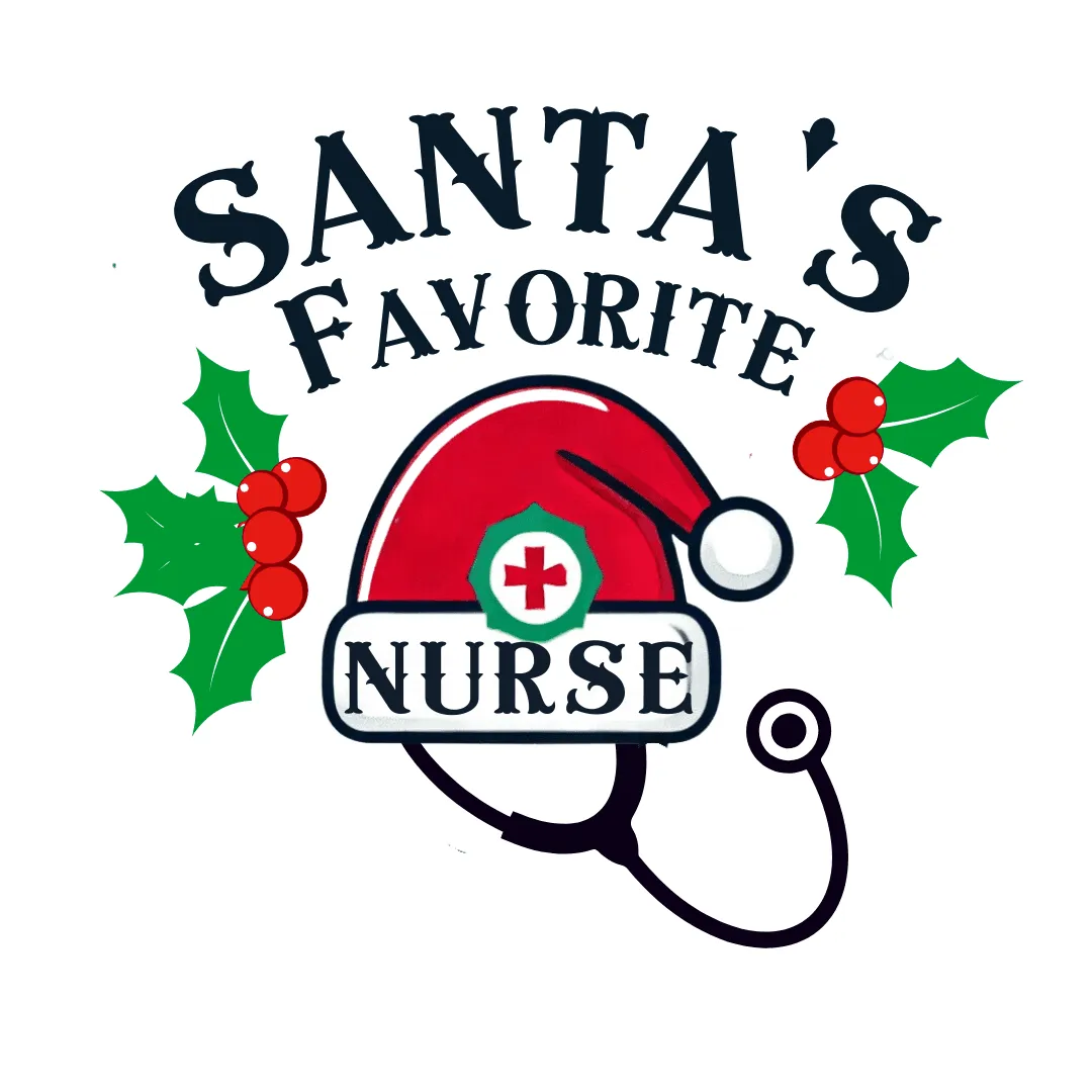 Santa's Favorite Nurse 🎅⚕️ - Stetoscope and Santa Hat 🎁🎄 - Women's Softstyle Tee