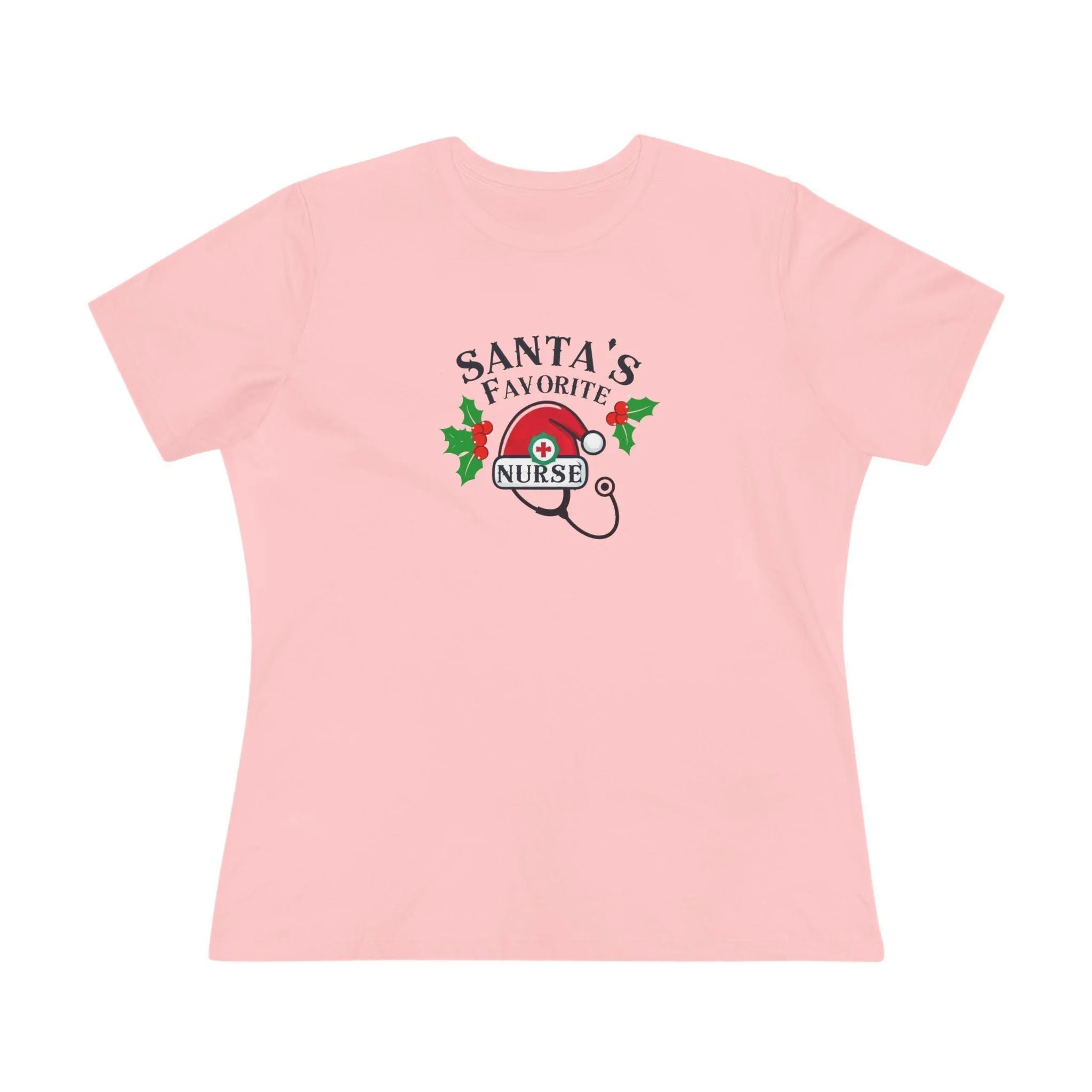 Santa's Favorite Nurse 🎅⚕️ - Stetoscope and Santa Hat 🎁🎄 - Women's Softstyle Tee