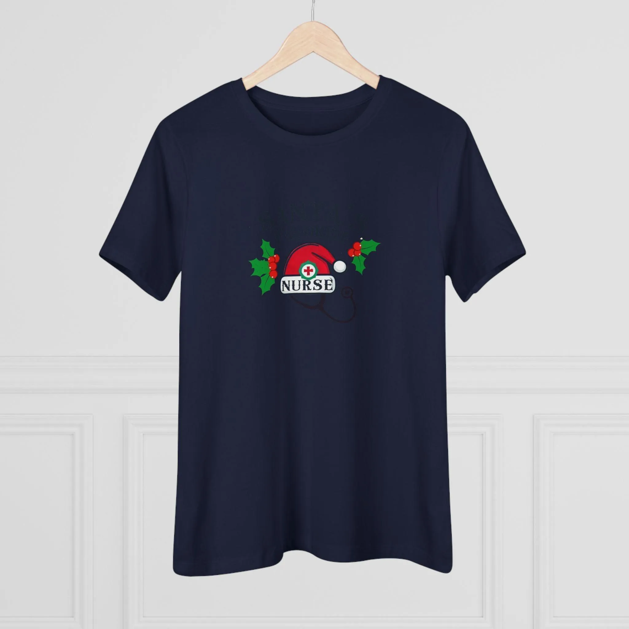 Santa's Favorite Nurse 🎅⚕️ - Stetoscope and Santa Hat 🎁🎄 - Women's Softstyle Tee
