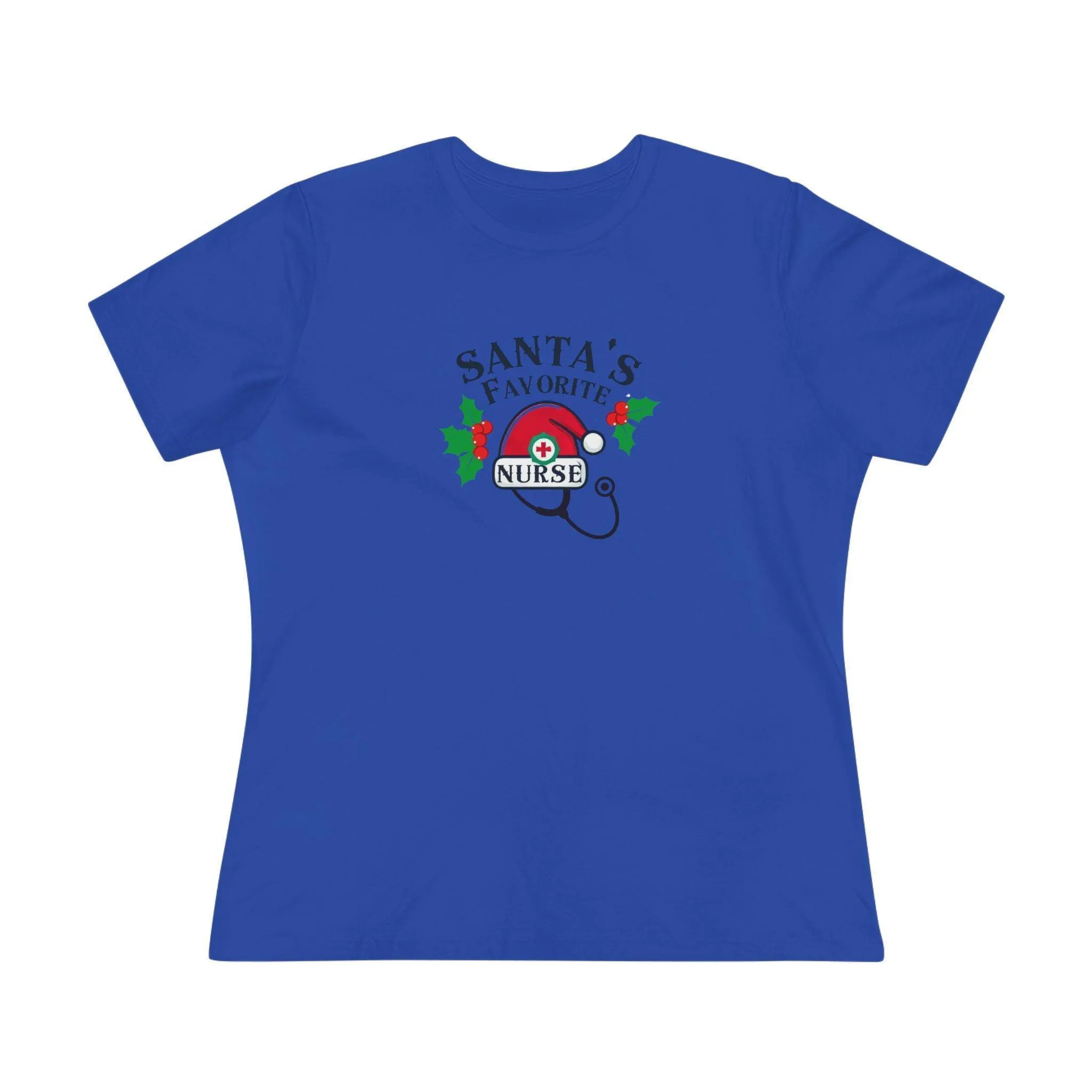 Santa's Favorite Nurse 🎅⚕️ - Stetoscope and Santa Hat 🎁🎄 - Women's Softstyle Tee
