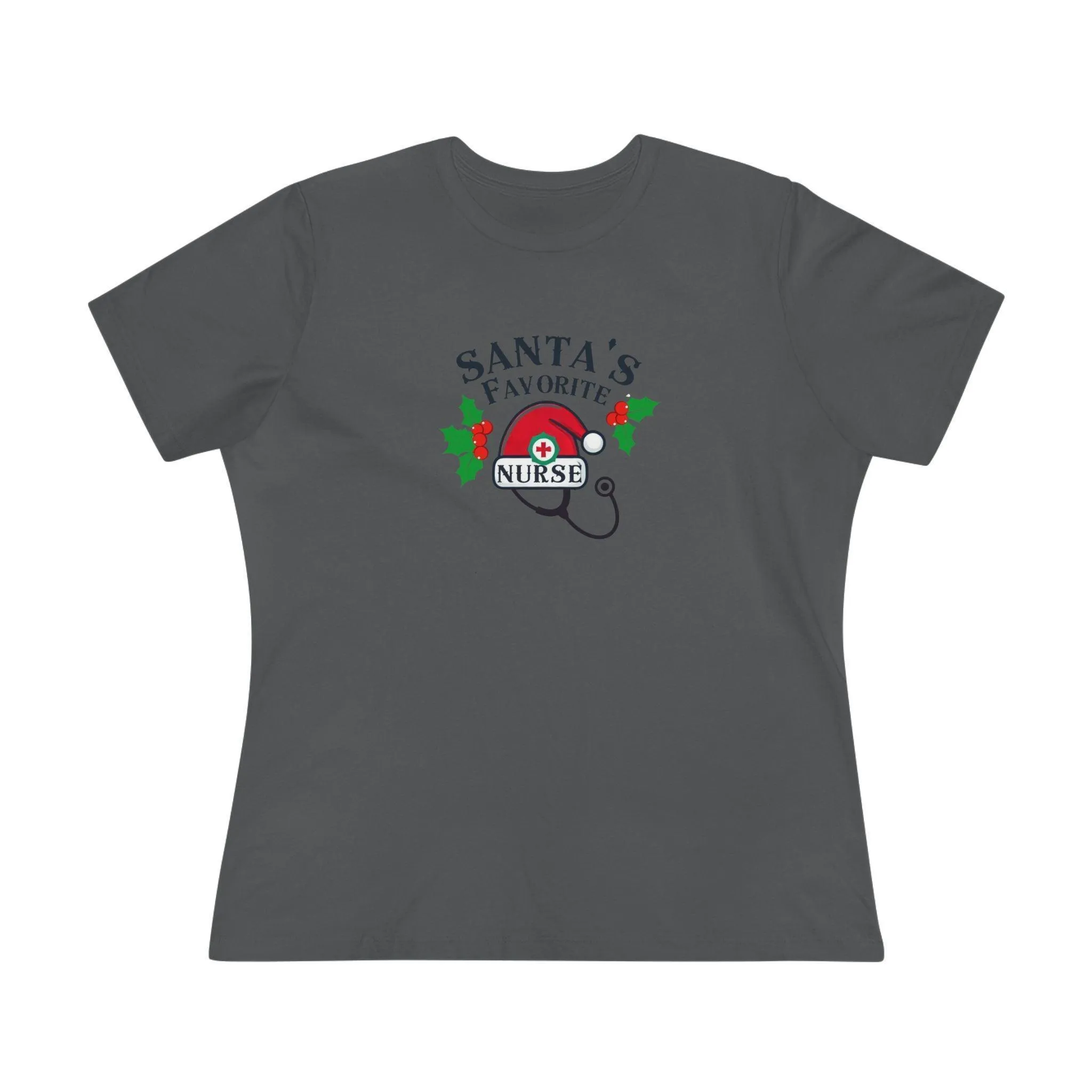 Santa's Favorite Nurse 🎅⚕️ - Stetoscope and Santa Hat 🎁🎄 - Women's Softstyle Tee