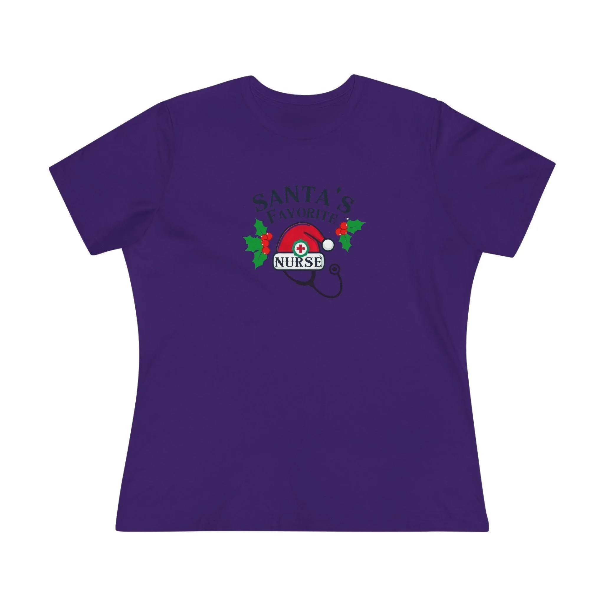 Santa's Favorite Nurse 🎅⚕️ - Stetoscope and Santa Hat 🎁🎄 - Women's Softstyle Tee