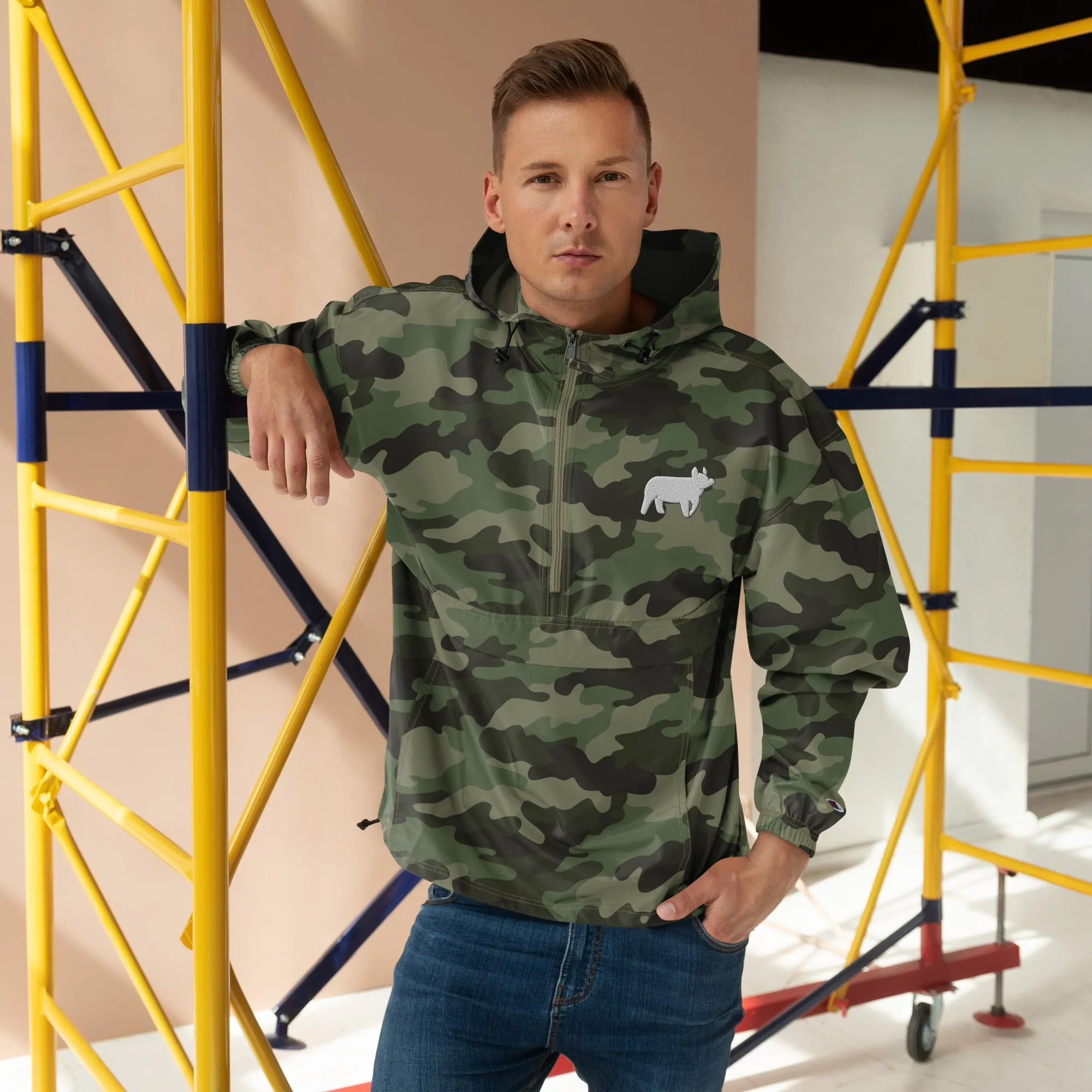 Show Pig Embroidered Packable Jacket - Wash Rack Pullover Jacket