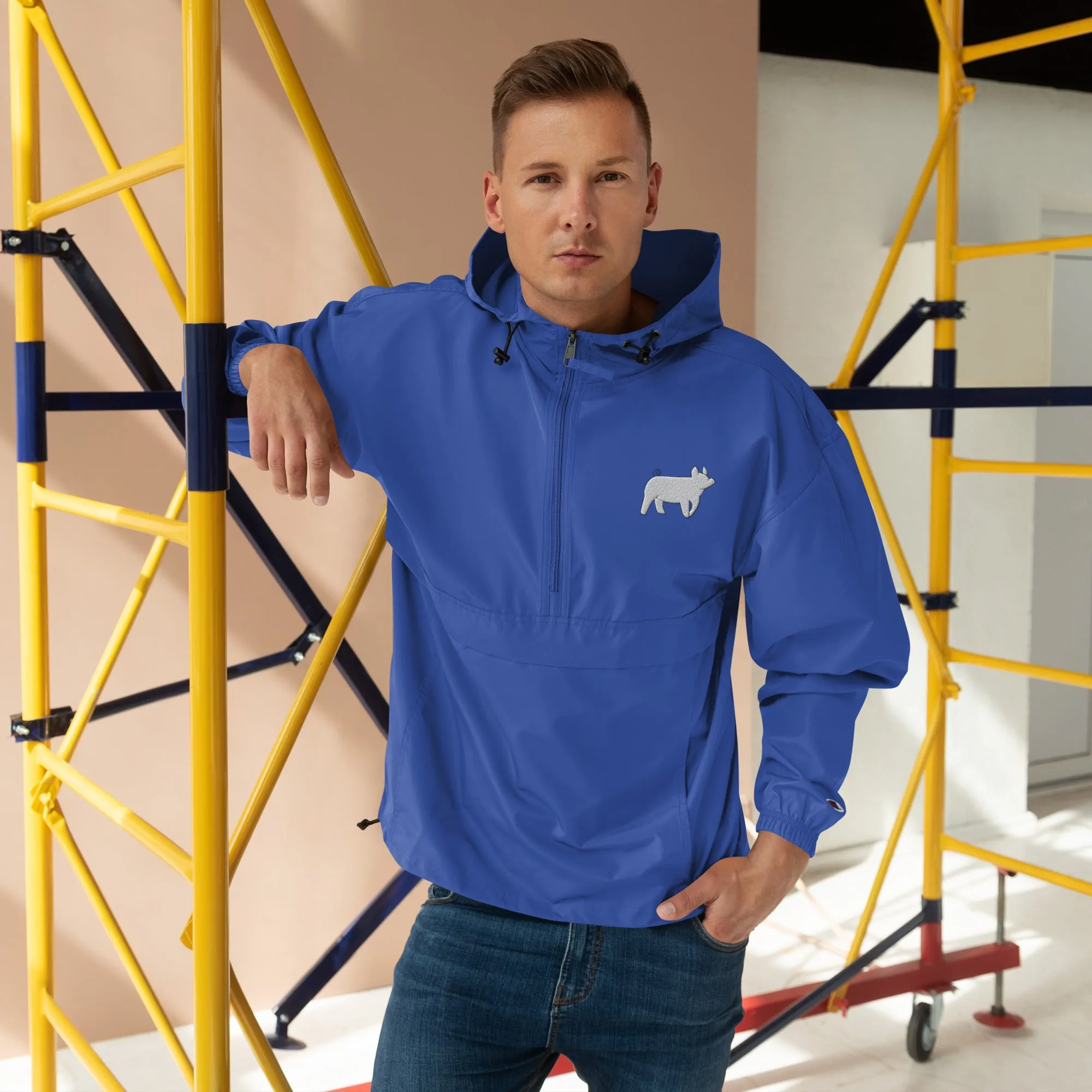 Show Pig Embroidered Packable Jacket - Wash Rack Pullover Jacket