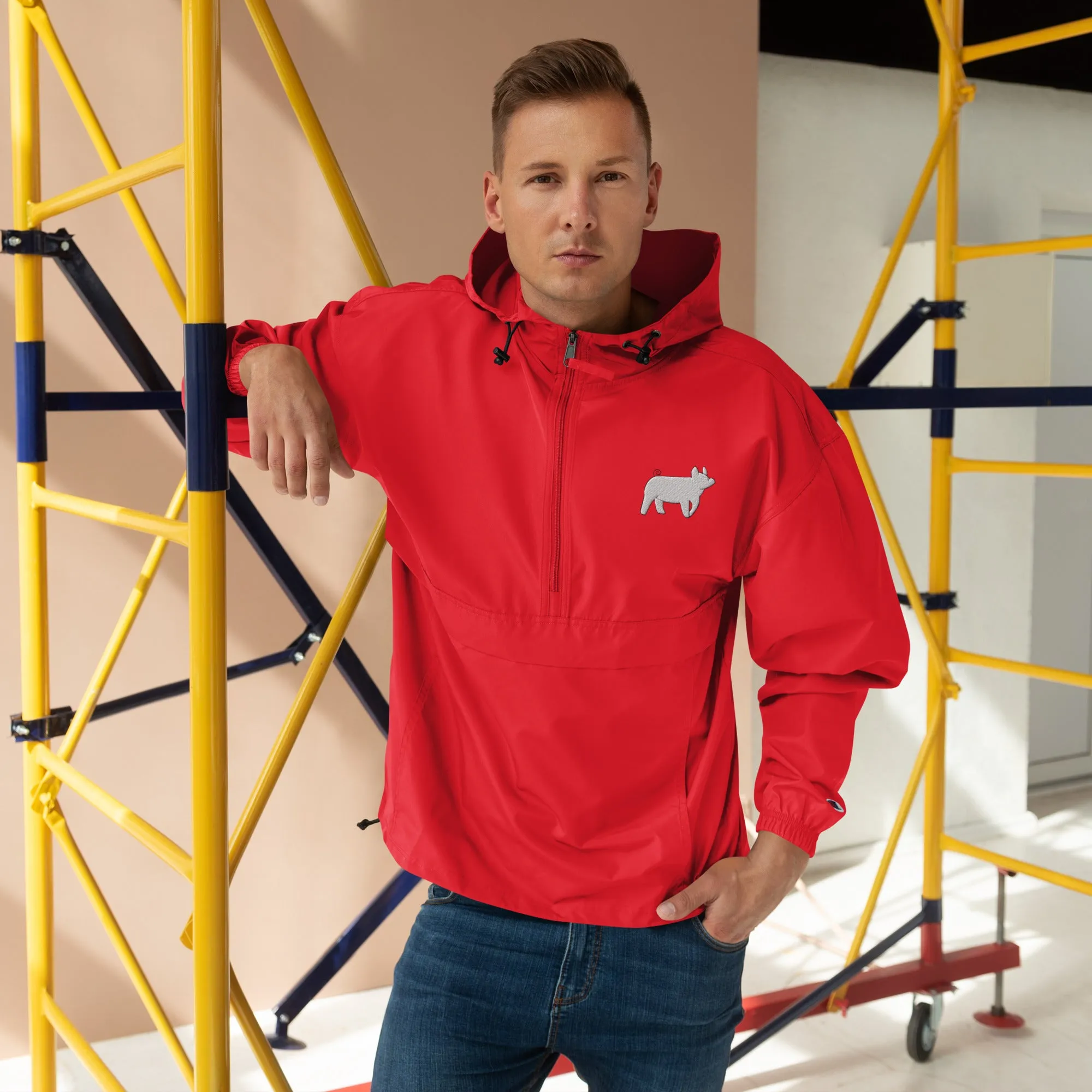Show Pig Embroidered Packable Jacket - Wash Rack Pullover Jacket