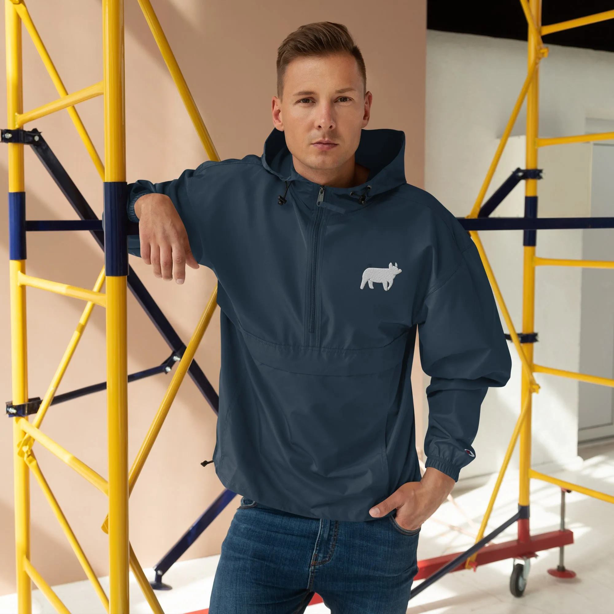 Show Pig Embroidered Packable Jacket - Wash Rack Pullover Jacket