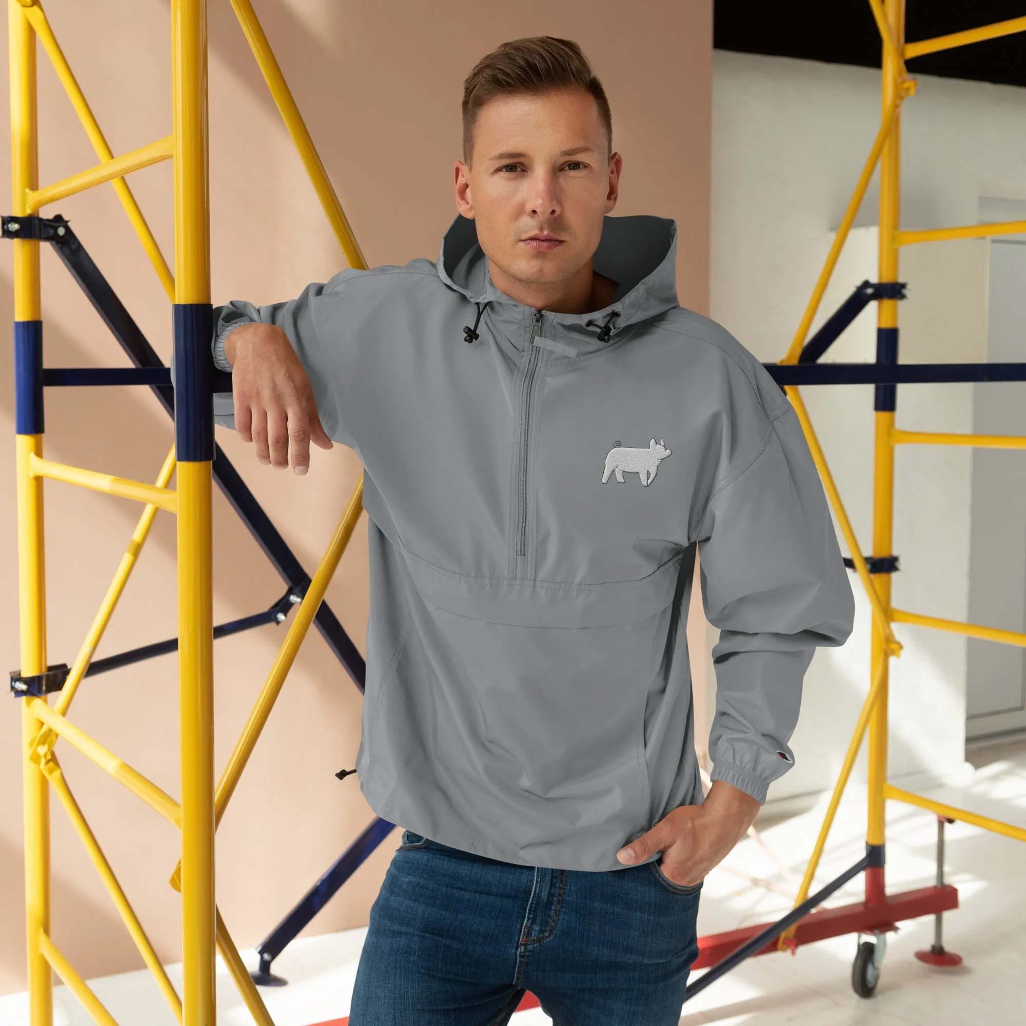 Show Pig Embroidered Packable Jacket - Wash Rack Pullover Jacket