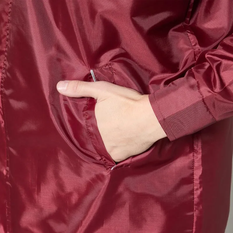 Single: Waterproof Rain Coat with Pants | Adjustable Hood | XL | Maroon