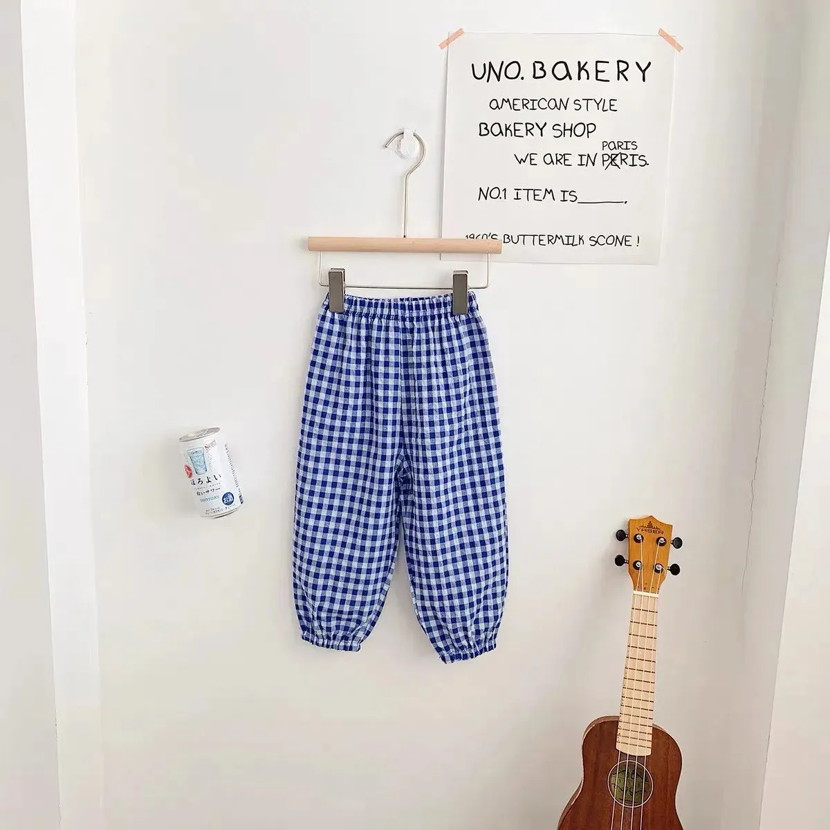 Summer Plaid Mosquito Proof Pants Outdoor Wear Baby Girls New Style