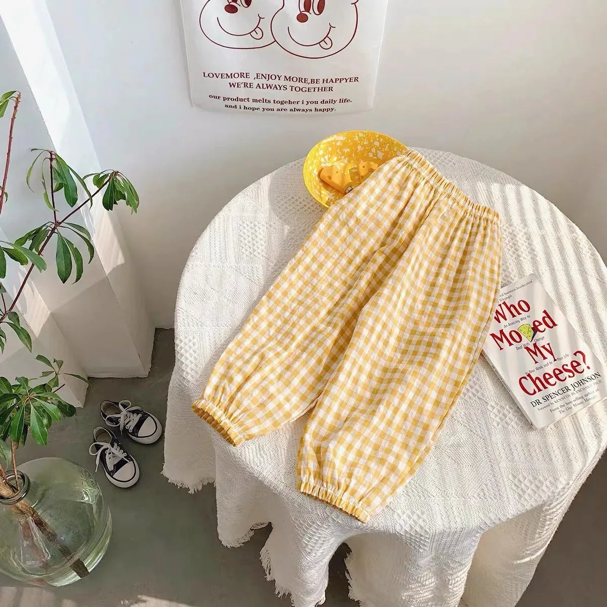 Summer Plaid Mosquito Proof Pants Outdoor Wear Baby Girls New Style